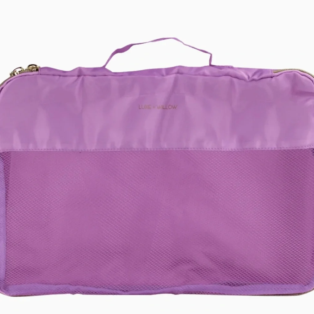 Luxe + Willow 3 Piece Travel Packing Cubes - Pink and Purple